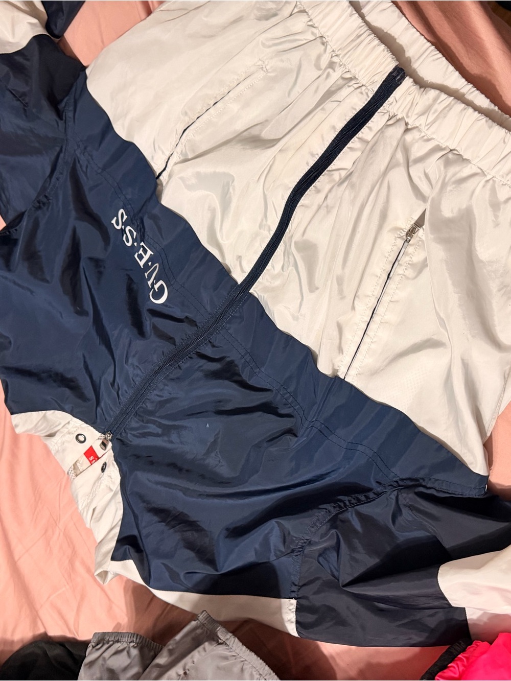 Guess Navy and Cream Kids Windbreaker Joggers